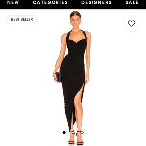 Norma Kamali- 	
Cayla Side Drape Gown in Black